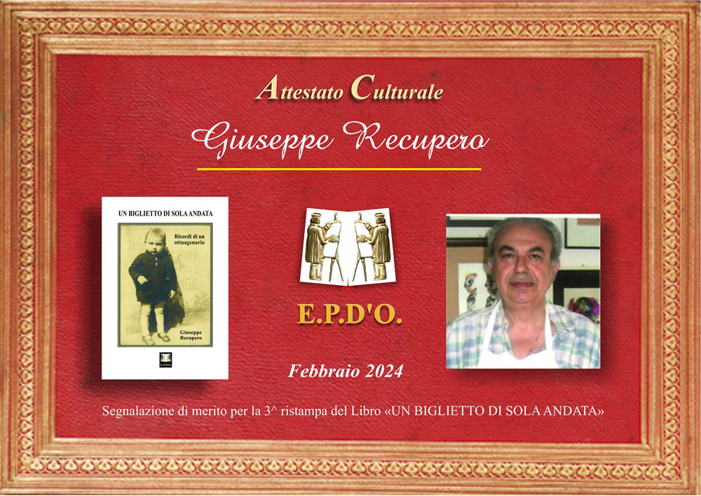 EPDO - Attestato Speciale Giuseppe Recupero
